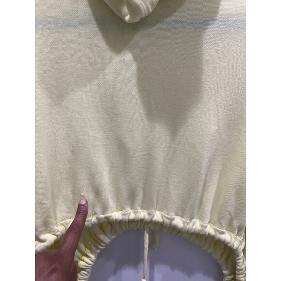 Free People Movement Yellow Cropped Drawstring Cropped Hoodie Sz S - Picture 6 of 6